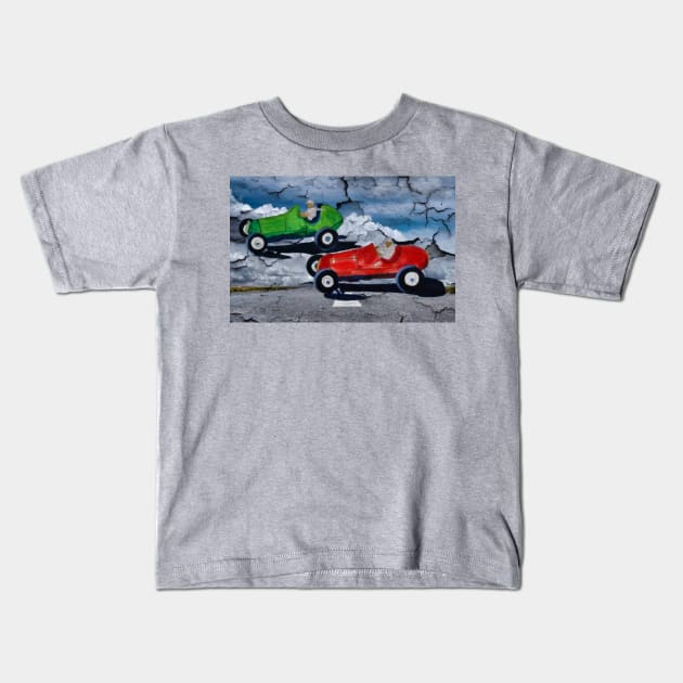 Vintage F1 Cars Kids T-Shirt by PB and Junk Arts